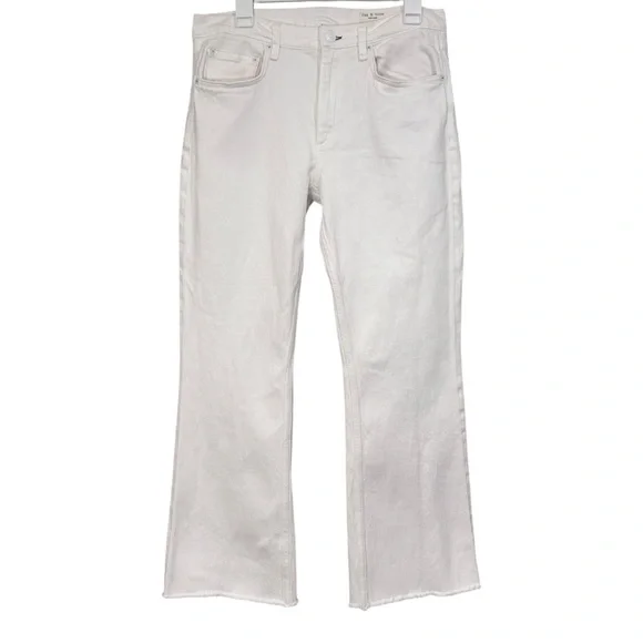 Rag & Bone White Peyton Midrise Bootcut in Optic White Denim Jeans Size 30 Women - Picture 2 of 15